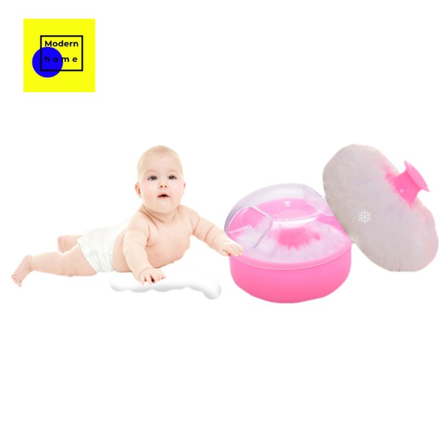 baby infant powder puff box Hộp đánh rôm phấn thiết kế dễ chịu cho trẻ em