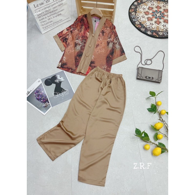 SNU38 - SET BỘ LỤA HOA ĐI CHÙA CỔ TIM CHO NỮ | BigBuy360 - bigbuy360.vn