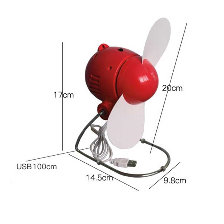 [ Xả Kho - Thanh Lý ] Quạt Con Cóc Mini Cắm Cổng USB - Kiểu Giáng Retro Hoài Cổ - Cắm USB Hoặc Dùng Pin Tiểu AA