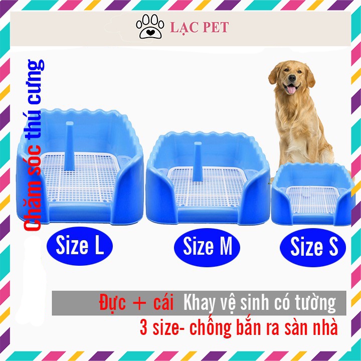 Khay Vệ Sinh Cho Chó Mèo Dạng Lưới Có Tường Chống Bắn Bẩn - 3 Kích Thước
