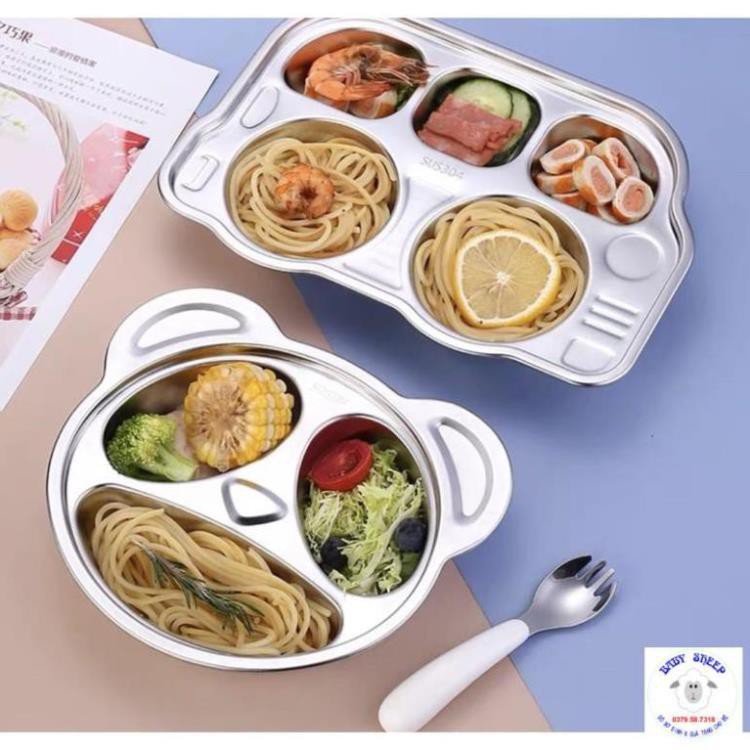 Khay ăn dặm cho các bé inox sus 304 cao cấp