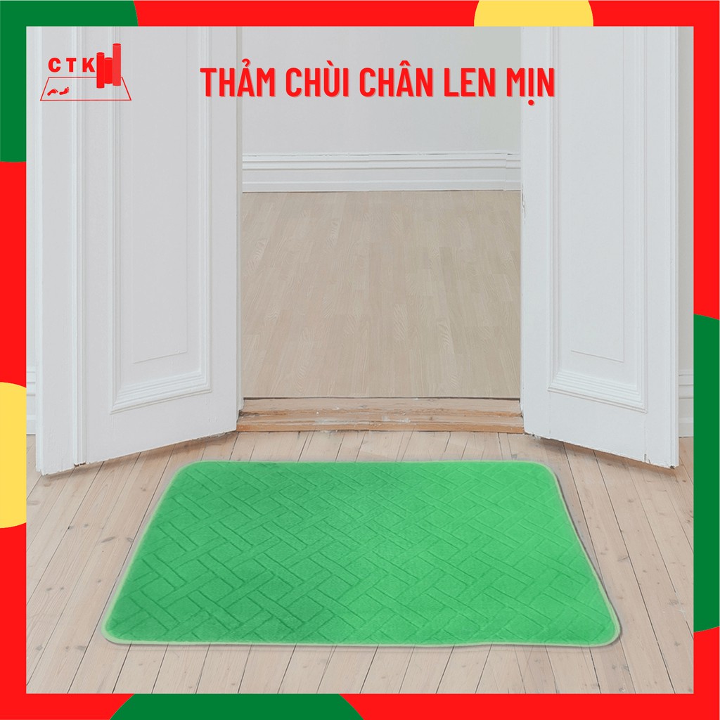 Thảm chùi chân cao cấp, thảm lau chân chống trượt nhà tắm siêu thấm len xốp mịn 80x50cm