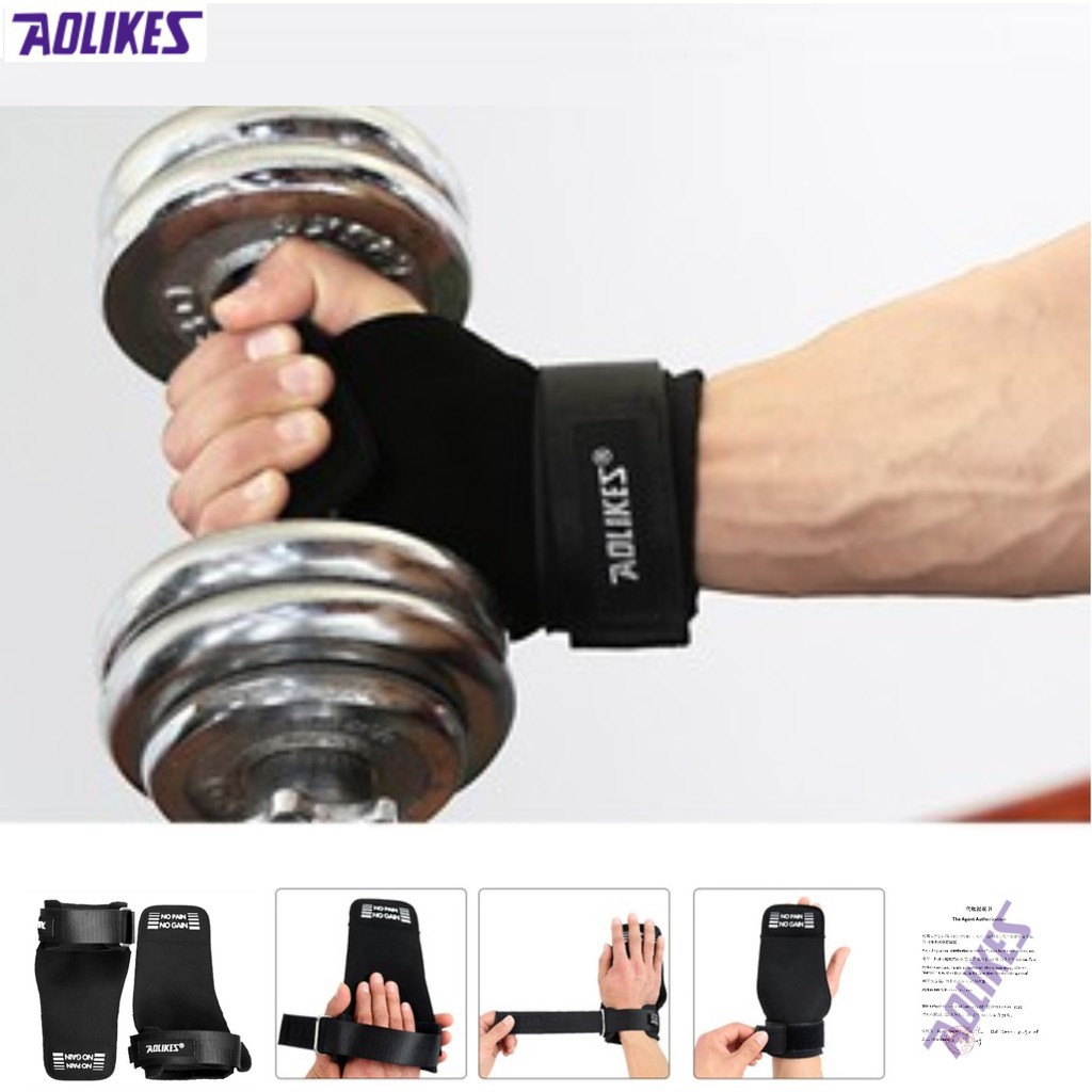 Dây kéo lưng trợ lực quấn cổ tay Aolikes 7638 - 7639 - 7642 băng đai cuốn lifting thể thao gym tập nâng tạ xà thể hình