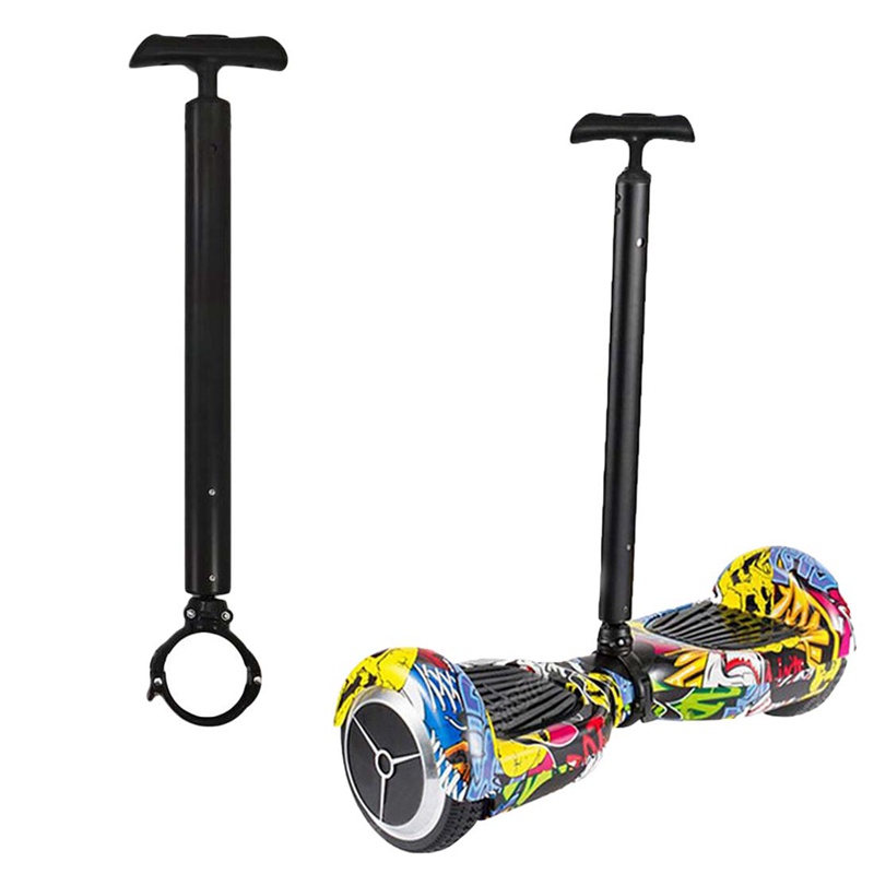 Xe Scooter 2 bánh tự cân bằng tay vịn linh hoạt 6.5 10 inch thanh trượt có thể thu gọn chạy bằng điện (màu đen)