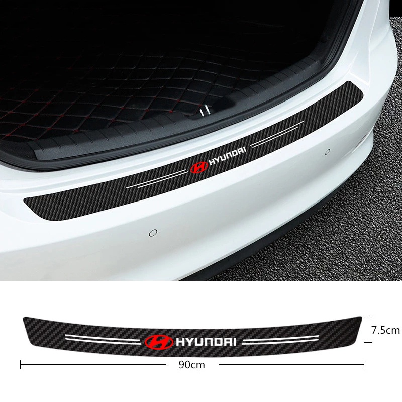 1 Bộ Sticker Dán Cửa Xe Hơi Hyundai Accent I10 i20 Elantra Sonata IX35 Tucson Bằng Sợi Carbon
