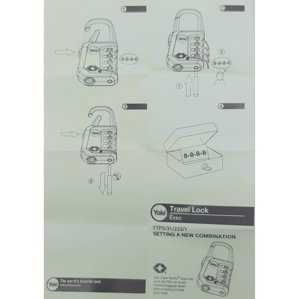 [CÓ TSA]Khoá valy du lịch sử dụng mã số Yale YTP5, nhỏ gọn, bền bỉ, chịu được va đập cực kì tốt, bảo hành chính hãng 12