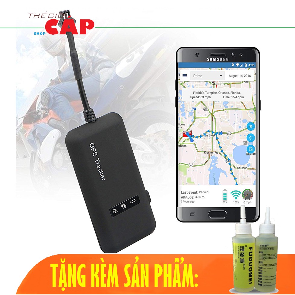 Thiết Bị Định Vị GPS Cho Ôto Xe Máy GT-02 Tặng Kèm Dầu Tra Xích