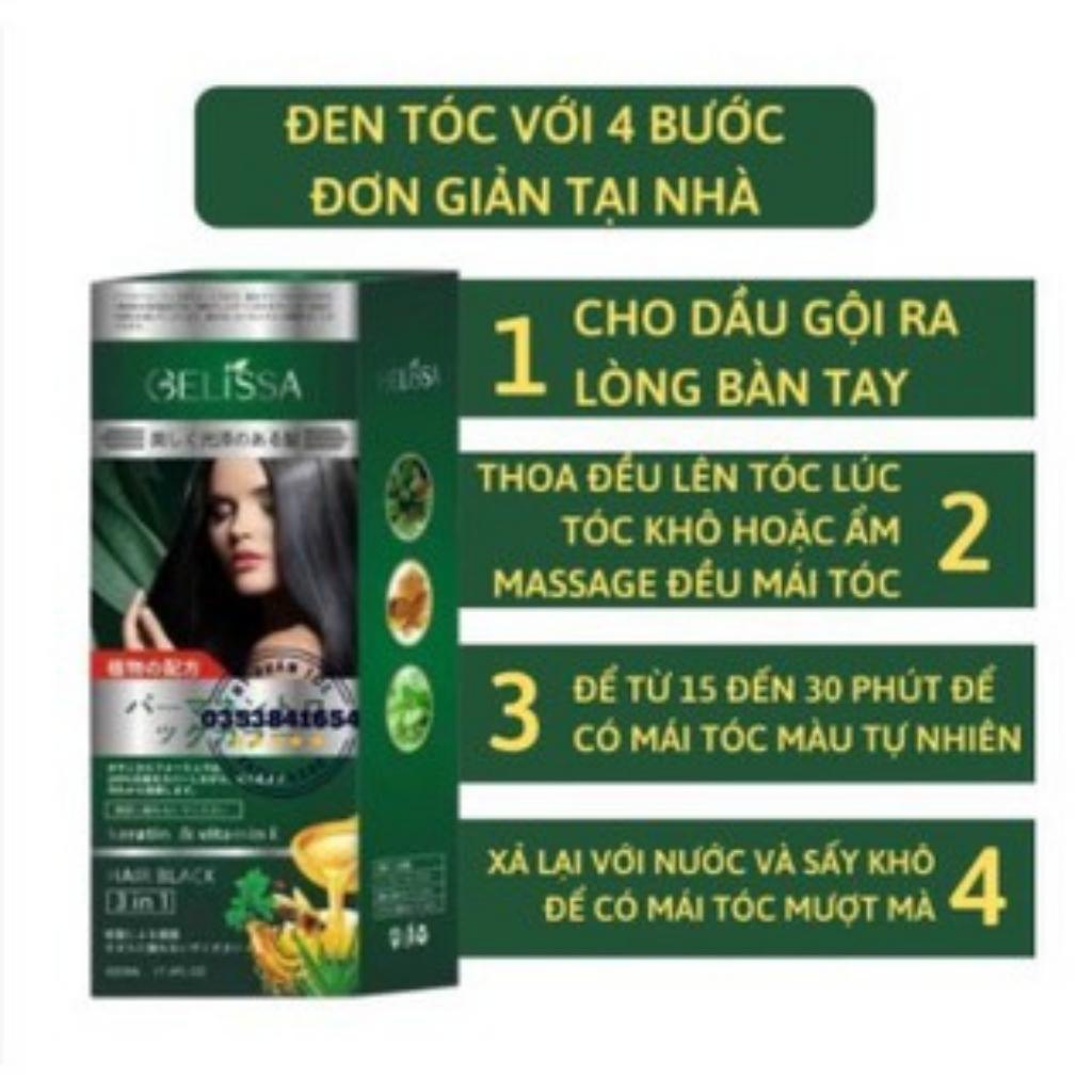 Dầu Gội Phủ Bạc Gelissa 500ml Nhật Bản Dầu Gội Nhuộm Tóc Đen Thảo Dược Tự Nhiên An Toàn Chăm Sóc Tóc SHOP 9999
