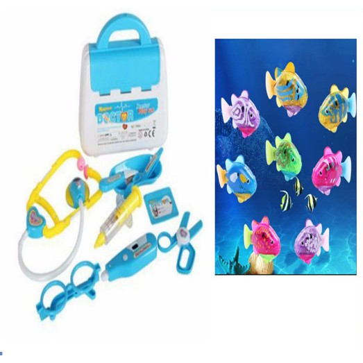 Đồ chơi khám bệnh cho bé + bộ 8 cá Robot fish tự bơi