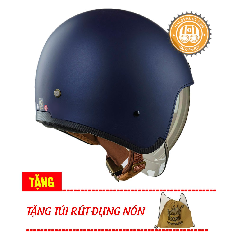 Nón bảo hiểm 3/4 kính âm Royal M139 Mực Nhám (tặng balo rút)