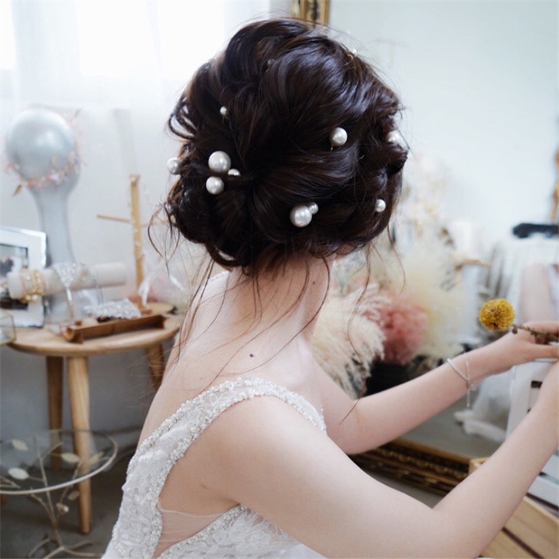 Set 20 Trâm Cài Tóc Chữ U Đính Ngọc Trai Nhân Tạo Thời Trang