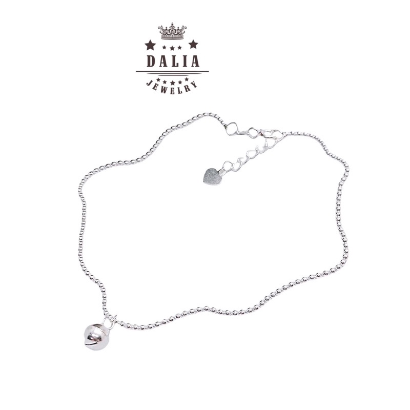Lắc chân bi bạc có chuông bạc thật cao cấp DaLiA Jewelry lắc chân bạc bi nhỏ chuông to đáng yêu