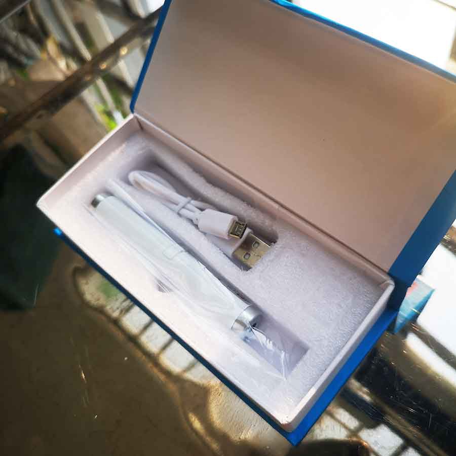 Đèn Laser Tia Đỏ Sạc USB Vỏ Trắng Mini Dài 9cm Siêu Bền BH 6T
