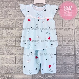 [16-32kg] Đồ bộ chất tole lanh cực mát cho bé gái tay cánh tiên quần dài  - Tiệm nhà Nghi Linh.