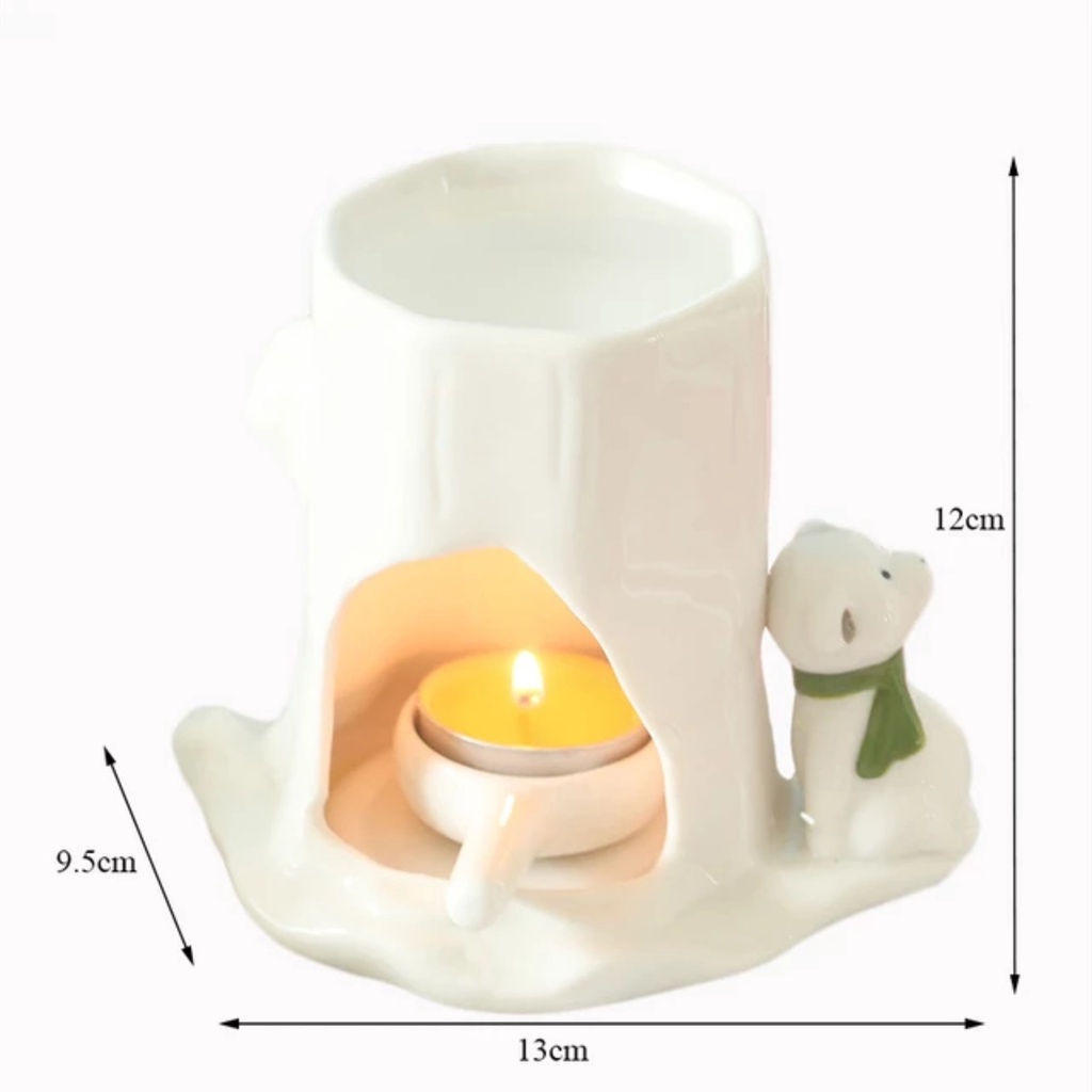 Thanh lý hàng tồn đèn xông đốt tinh dầu bằng nến gốc cây to màu trắng hình thú và ông già noel đáng yêu - Better Life