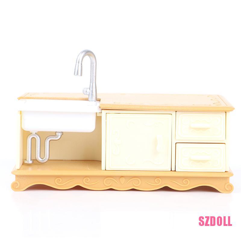 Mô Hình Đồ Nội Thất Tủ Bếp Thu Nhỏ Tỷ Lệ 1:12 Dành Cho Nhà Búp Bê SZDOLL6
