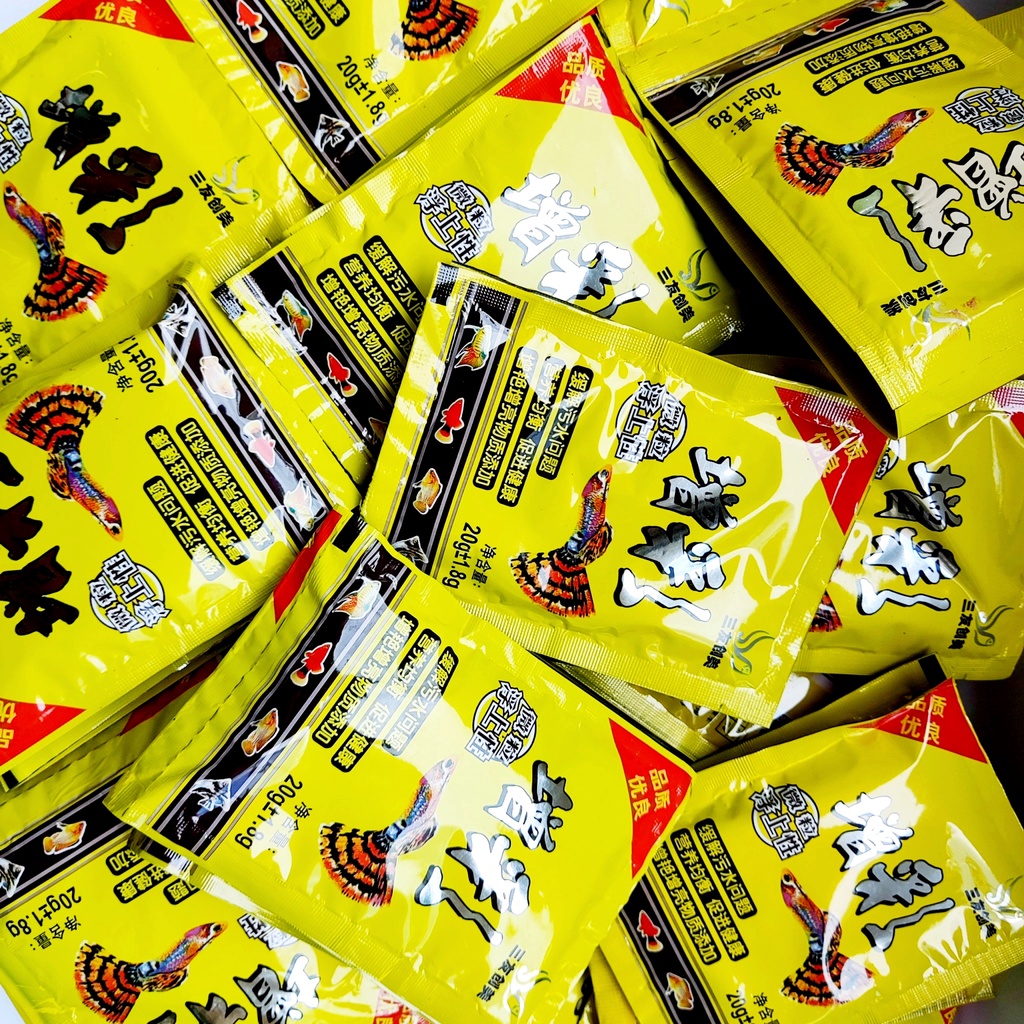 THỨC ĂN CHO CÁ 7 MÀU, BETTA, THỦY SINH - CÁM CÁ 7 MÀU VÀNG (20G)