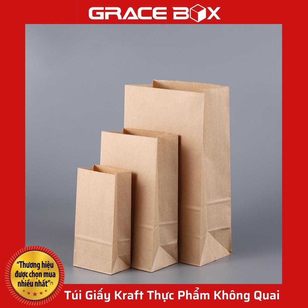 {Giá Sỉ} Túi Giấy Kraft Thực Phẩm Không Quai (Hàng Nhập) Loại Không Thấm Dầu - Siêu Thị Bao Bì Grace Box