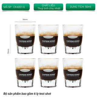 Mua Bộ 6 Cái Ly thủy tinh espresso test shot 50ml chuyên dụng siêu dày trong suốt có vạch đong