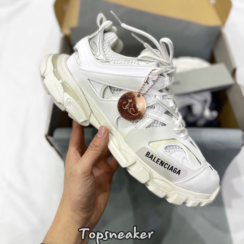 Giày Sneaker Balen Track Full Trắng Full Phụ Kiện