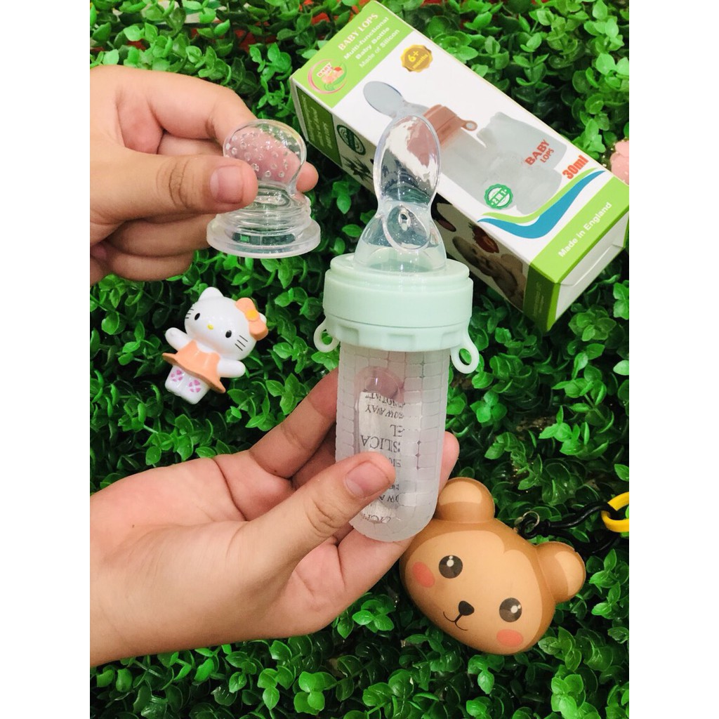 Bình thìa núm nhai BABY LOPS 2in1