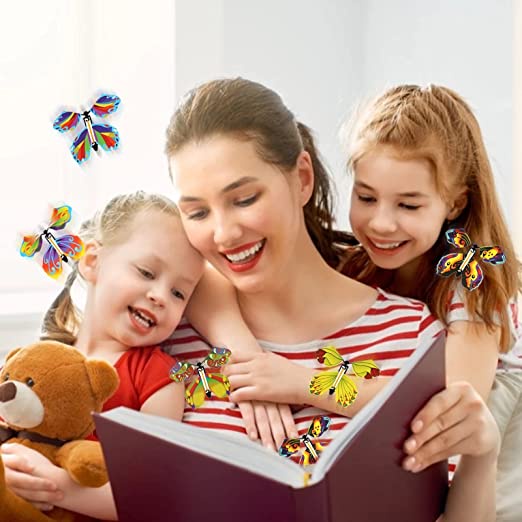 Đồ Chơi Sách Hình Bướm Bay Kèm Dây Cao Su Sáng Tạo Di Động Mở Tự Động