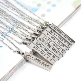 Dây chuyền mặt khắc tên - ngày tháng năm sinh BTS