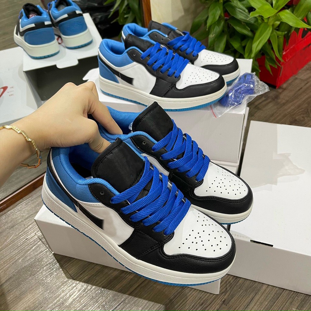 Giày sneakers low xanh blue navy white cổ thấp xanh trắng mã 219