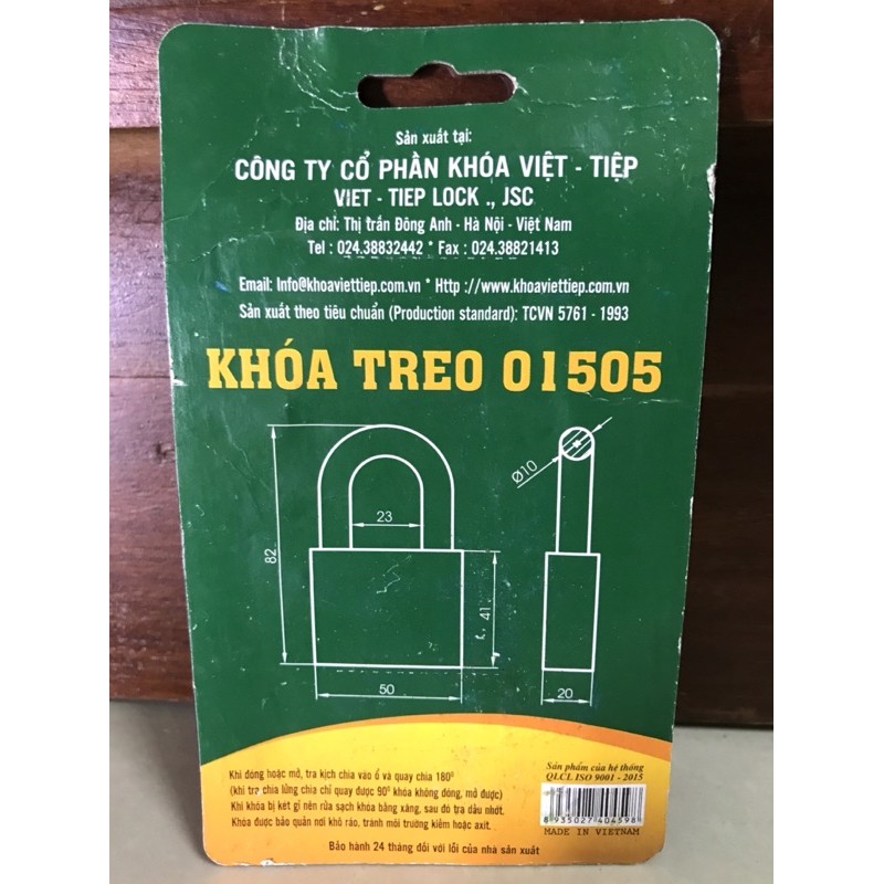 [chính hãng] Khoá treo Việt Tiệp dày - 01505