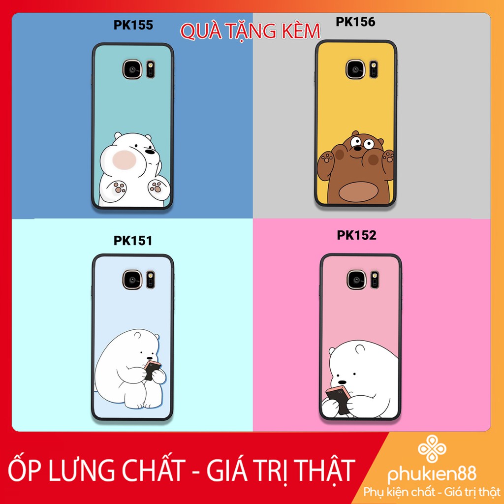 [Freeship từ 50k] ỐP LƯNG SAMSUNG S6 - S6 EDGE - S7 - S7 EDGE IN HÌNH GẤU WE BARE BEARS