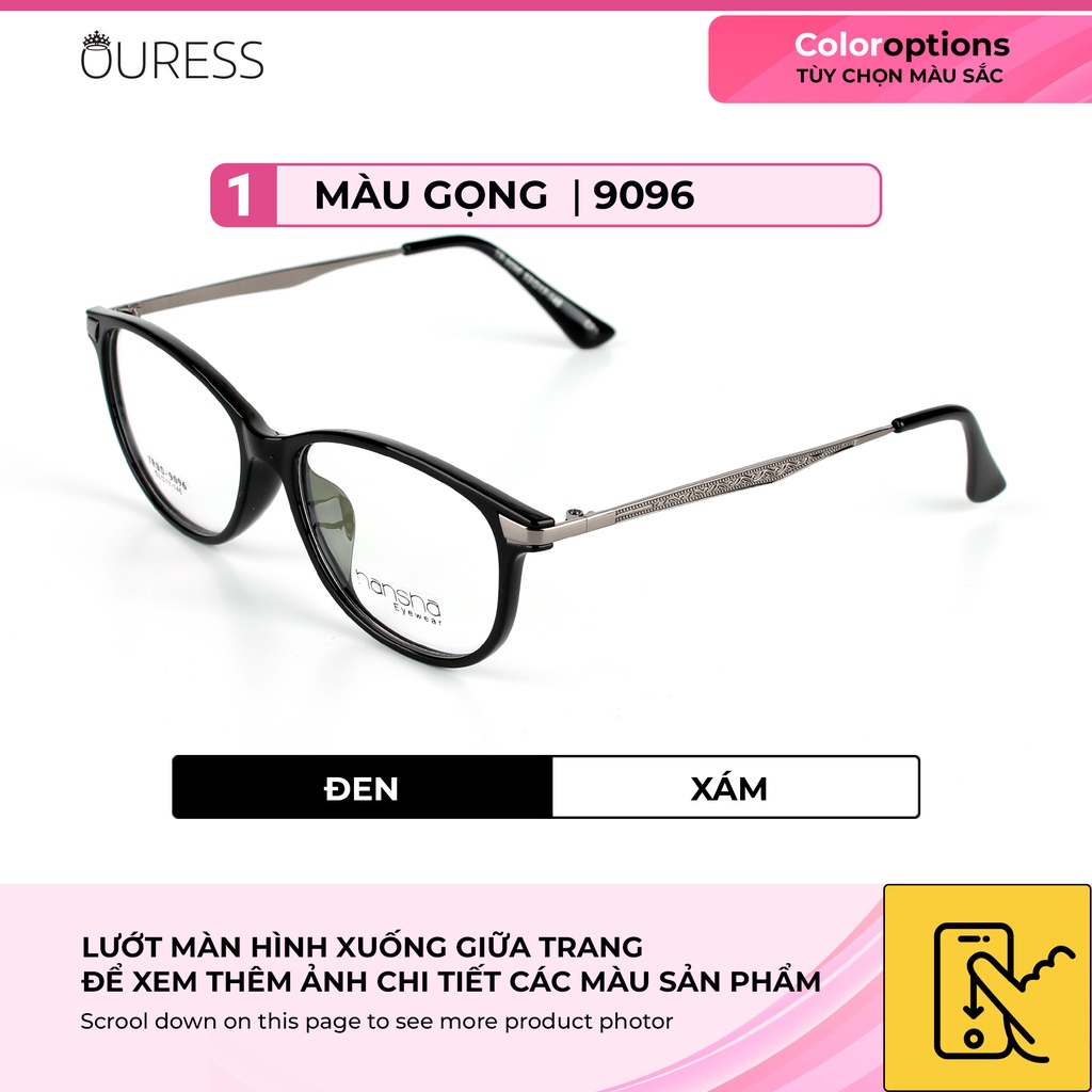 Gọng kính TR90 phối càng hợp kim cao cấp bền đẹp thời trang – hàng chính hãng Ouress 9069