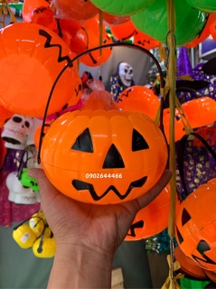 Giỏ Bí Ngô Đựng Kẹo 19cm Halloween