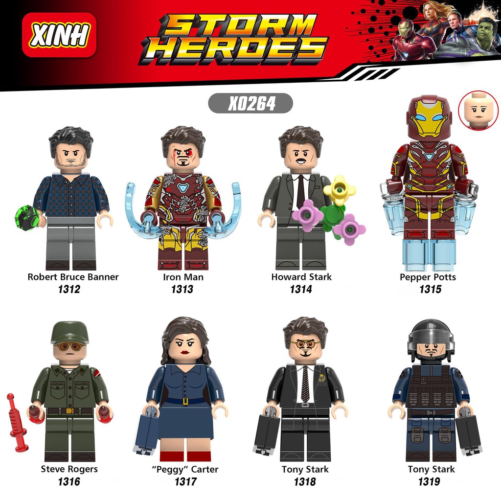 Minifigures Siêu Anh Hùng Iron Man Pepper Tony Stark X0264