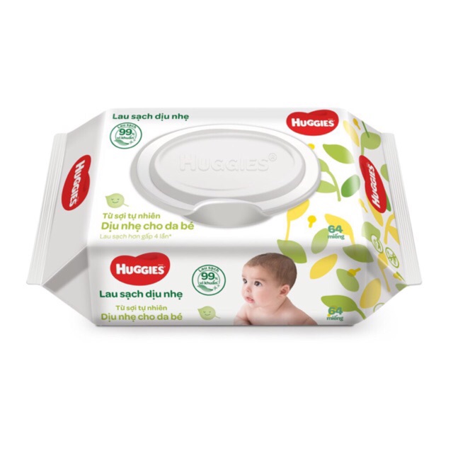 KHĂN ƯỚT HUGGIES KHÔNG MÙI 64 TỜ