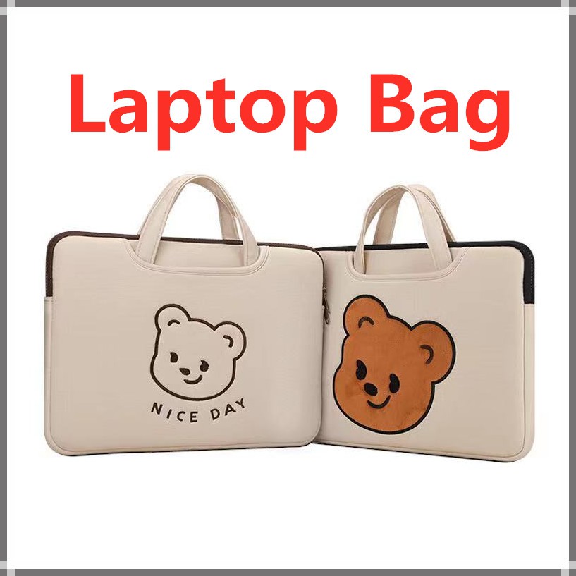 Túi gấu hoạt hình dễ thương Hàn Quốc đựng laptop 13 14 15 15.6 inch