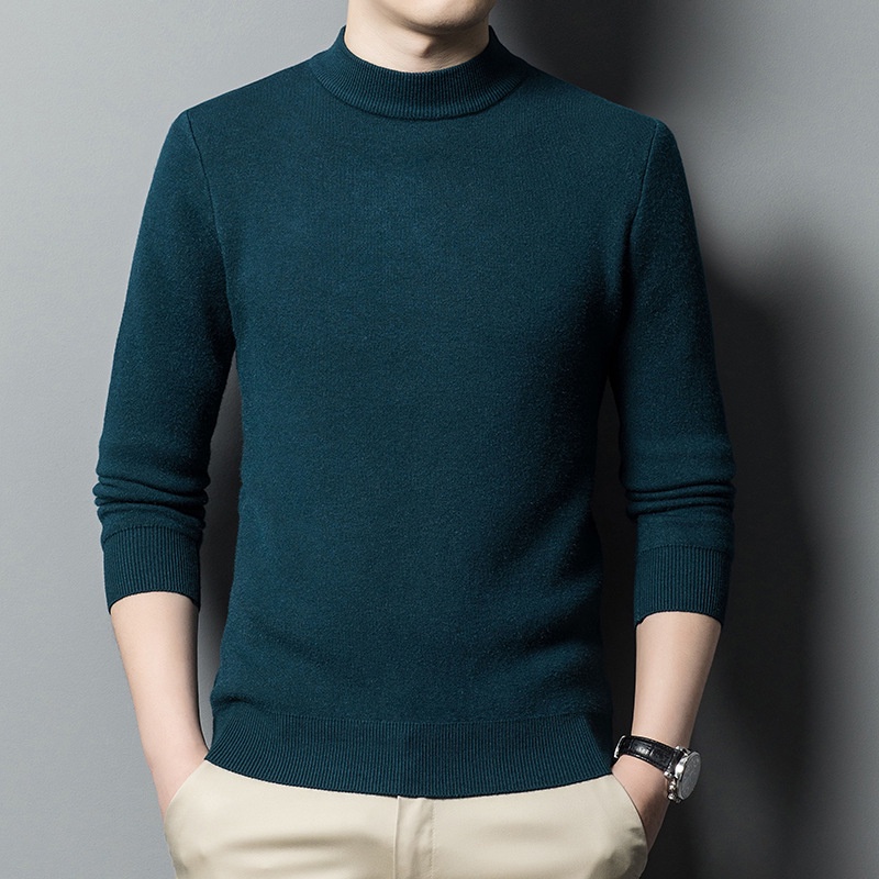 Áo sweater Cổ Cao Màu Sắc Đơn Giản Thời Trang Cho Nam Giới
