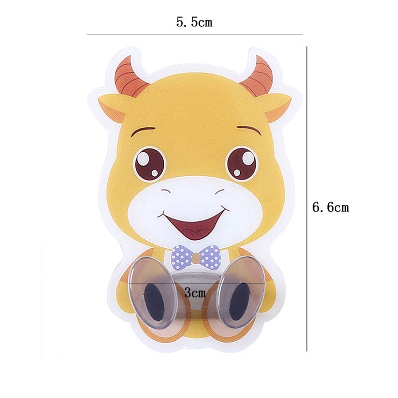 [Mới] Móc Treo Phích Cắm Dán Tường Chịu Được Sức Nặng Họa Tiết Động Vật Hoạt Hình