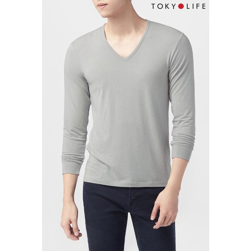 Áo giữ nhiệt mặc thu đông WM Original Nam cổ tim, chất cotton mềm mịn co giãn 4 chiều TOKYOLIFE G7SMT017L/ G7SMT017J