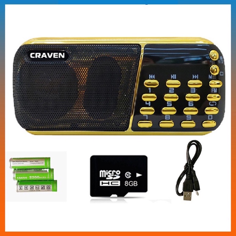 Combo Loa Craven CR853 Giúp Trẻ Phát Triển Ngôn Ngữ, Loa Craven 3Pin cho bé nghe Thơ, Truyện, Tiếng Anh