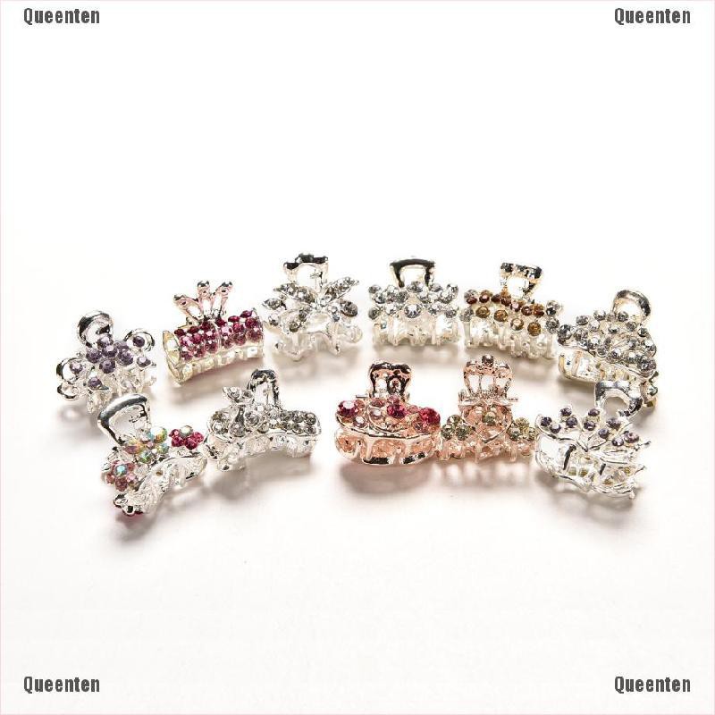 ★Queen★Style New Crystal Flower Mini Hair Claw Clamp Hair Clip Hair Pin