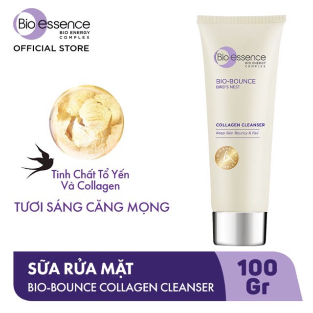 Sữa rửa mặt sáng da tinh chất tổ yến colagen Bio Esence 