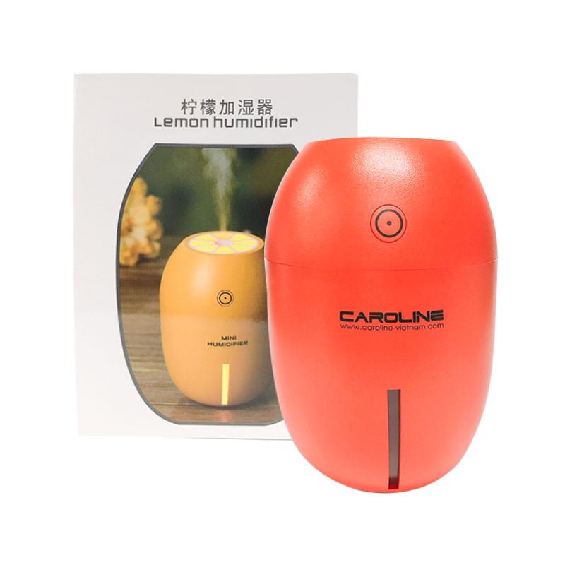 Máy tạo độ ẩm không khí Lemon Humidifier tích hợp đèn ngủ - dung tích 180ml/h - Màu cam