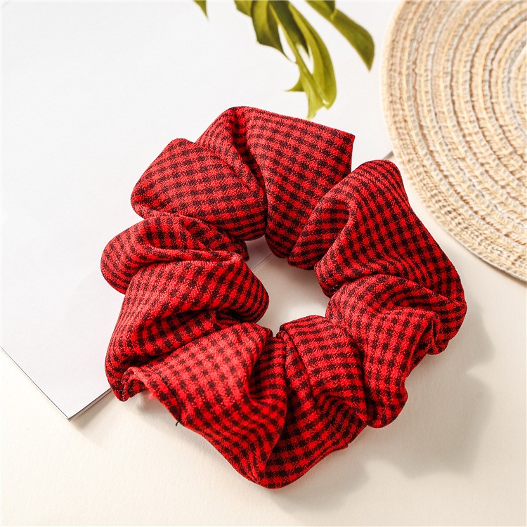 Dây buộc tóc kẻ sọc ca rô nữ tính, xinh xắn - Hot trend Scrunchies