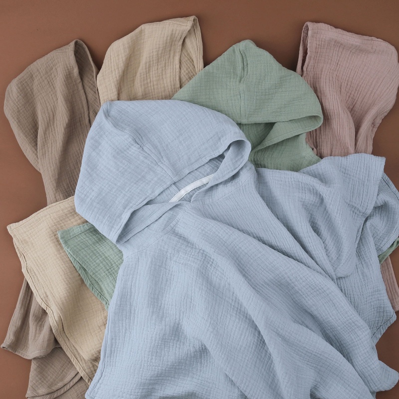 Khăn Trùm Đầu Cho Trẻ Sơ Sinh Màu Trơn Trung Tính Giặt Được Tiện Dụng