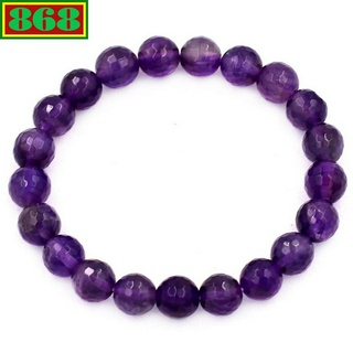 Vòng chuỗi đeo tay đá thạch anh tím than cắt giác 8 ly, từ 6 ly đến 14 ly, 108 hạt, vòng tay chuỗi hạt