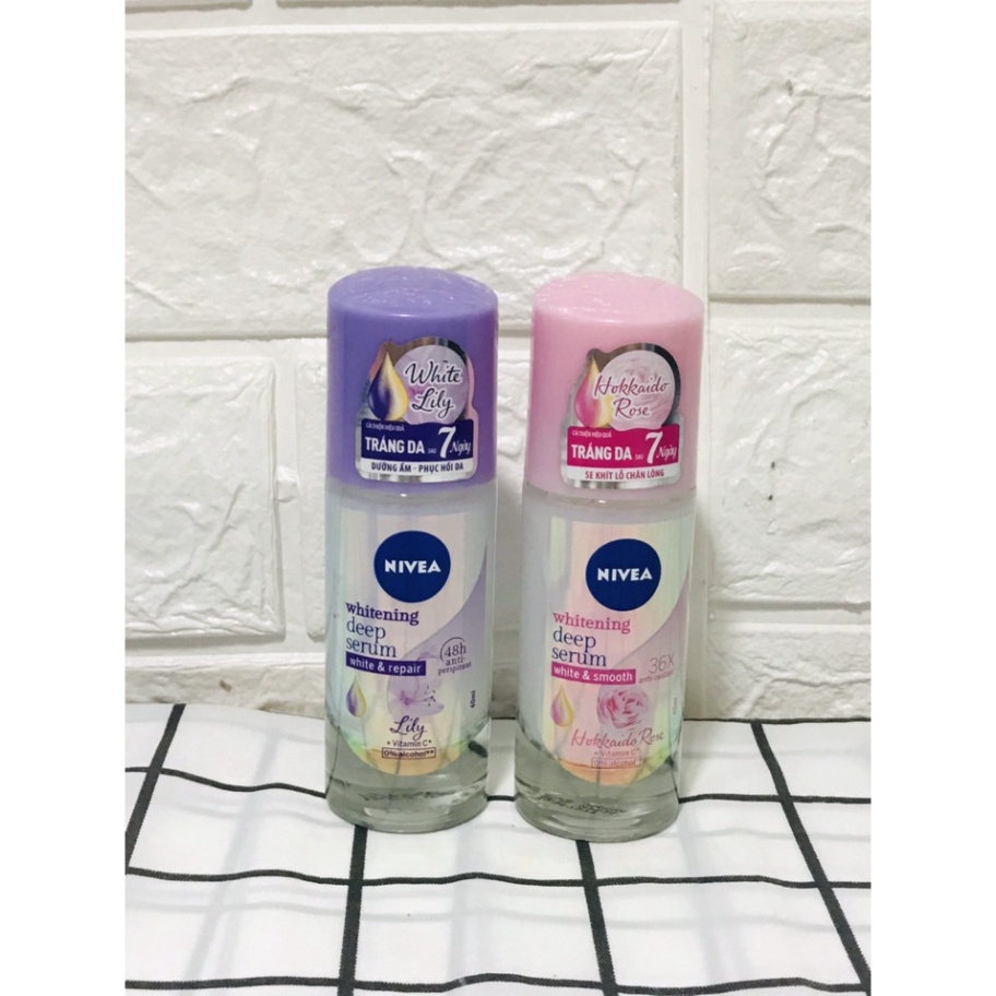 Lăn Khử Mùi Nữ Sáng Mịn NIVEA Whitening Deep Serum 40ml Thái Lan