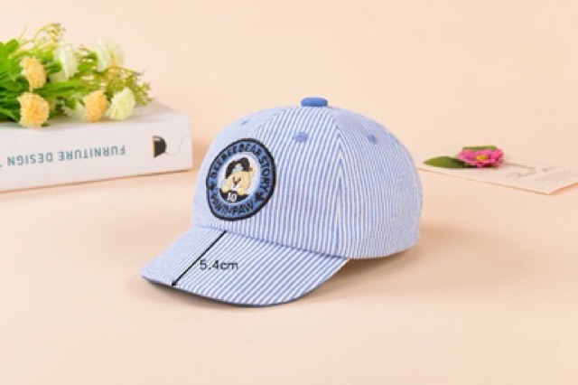 Mũ lưỡi trai kẻ ngang cho bé trai