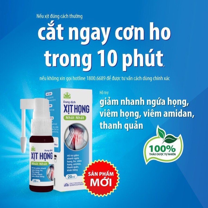 Xịt Họng Nhất Nhất Chi 20ml - Giúp giảm ho, ngứa rát họng