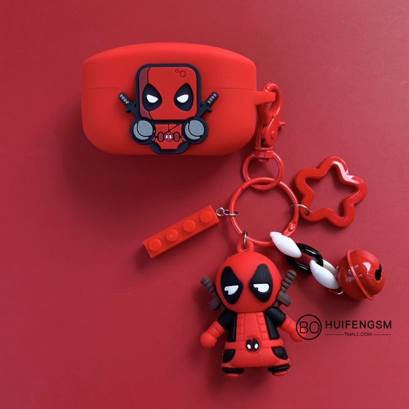 Sony WF-1000XM4 Case Cartoon Ring Lanyard Sony WF-1000XM3 Silicone Soft Case Cover Cartoon Deadpool Keychain Pendant Sony WF-SP800N Bluetooth Headphone Case Cover Sony LinkBuds WF-L900 Cover Shockproof Case Sony XB700 Case