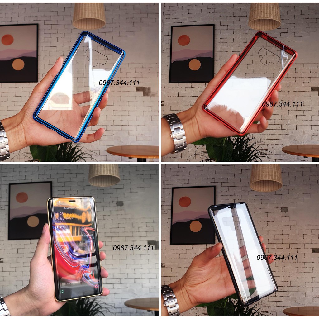 [TẶNG KÈM KHĂN LAU ĐIỆN THOẠI] ỐP 2 MẶT KÍNH CƯỜNG LỰC NAM CHÂM CHO SAMSUNG NOTE8-NOTE9